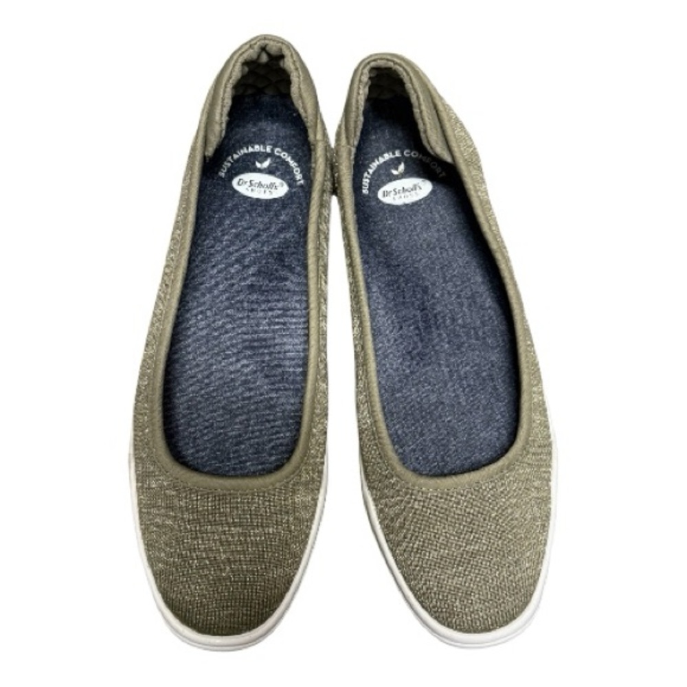 Dr. Scholl's Women's Rise Sage Knit Green Glitter Slip On Flats Loafers US 6.5